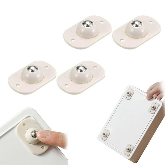 GIXUSIL Self Adhesive Rollers with Steel Ball, 360 Rotation Caster Wheels, Stainless Steel Ball Swivel Wheels, Sturdiness Appliance Wheels, for Coffee Maker, Air Fryer, Storage Box