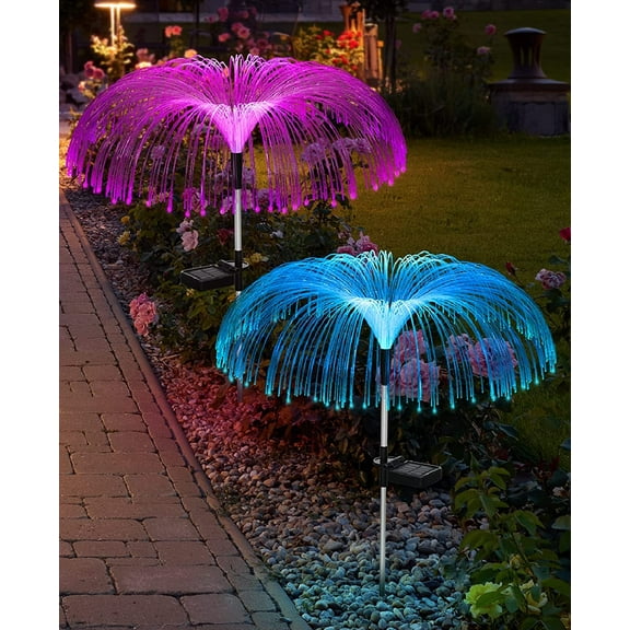 GIXUSIL Shape Solar Outdoor Lights,Cute 7 Colors Changing,Decorative Garden Landscape Path Light,Vibrant Waterproof Solar Lights,Pathway Patio Walkway Backyard Front Yard Driveway Decorations-2 Packs