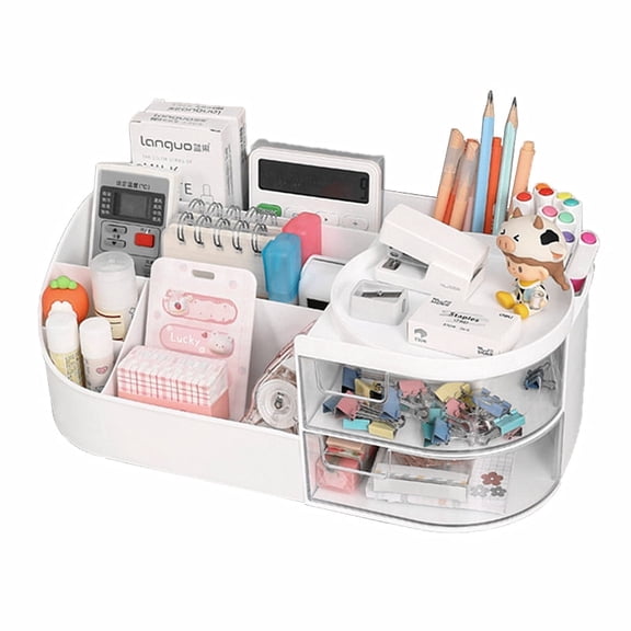 GIXUSIL Skin Organizer and Cosmetic Storage Box, White ‎Plastic Desktop Makeup Case