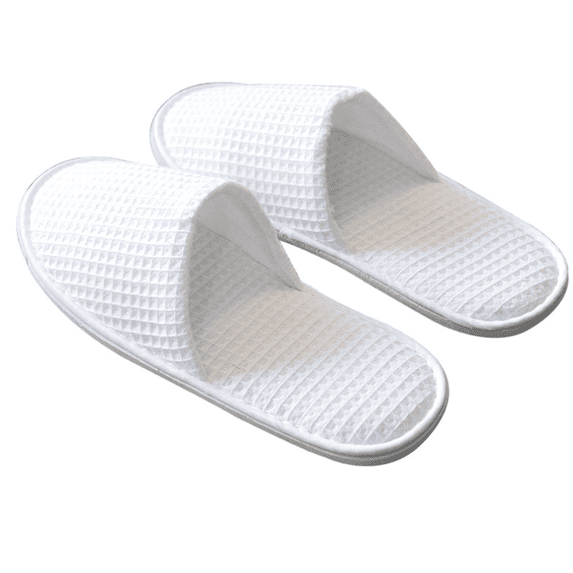 GIXUSIL Spa Slippers for Men and Women, 10 Pairs Non Slip Thick Cotton Velvet Disposable Hotel Slippers, Bulk Washable House Slippers for Guests Shoeless Home Wedding Bridesmaid Travel Party (White)