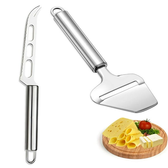 GIXUSIL Stainless Steel Cheese Planer and Cheese Knife Duty Plane Cheese Cutter, Suitable for Soft, Semi-hard and Hard Cheese Kitchen Cooking Tools, Set of 2