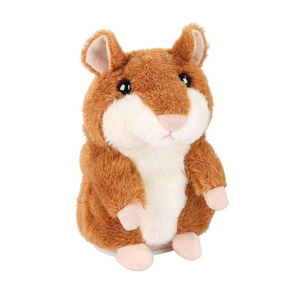 GIXUSIL Talking Hamster Toy Repeats What You Say Electronic Sound Recording Plush Mimicry Hamster Mouse Stuffed Doll Toy Brown 15 cm