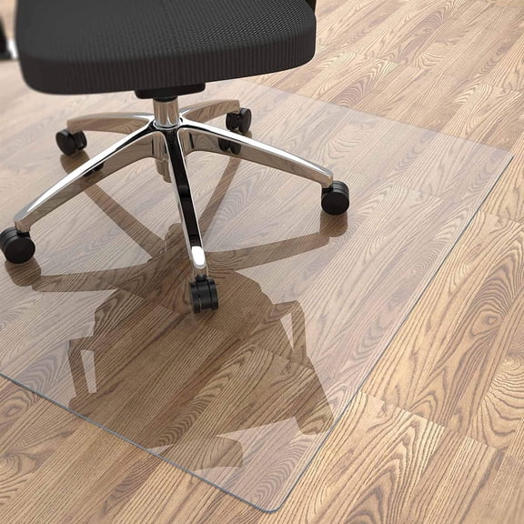 GIXUSIL [Upgraded Version] Crystal Clear 0.06Inch Thick 47Inch x 35Inch Heavy Duty Hard Chair Mat, Can Be Used on Carpet or Hard Floor(Plastic/Transparent)