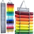 thumbnail image 1 of GIXUSIL Vinyl Organizer, Vinyl Roll Holder - Craft Vinyl Storage Organizer Rack - Wall Mount, Hanging Closet, Studio, or Over the Door Cricut Organizer - Cricut Accessories - 24 Compartments，Gray, 1 of 6