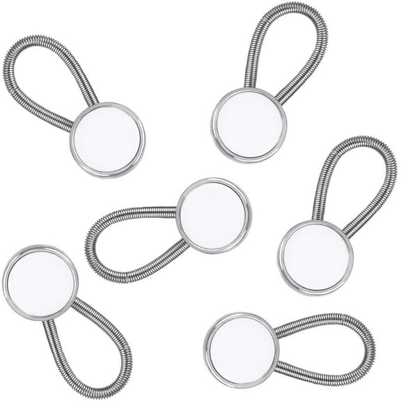 GIXUSIL White Metal Collar Extenders – 6Pcs Stretch Neck Extender for 1/2 Size Expansion of Men Dress Shirts
