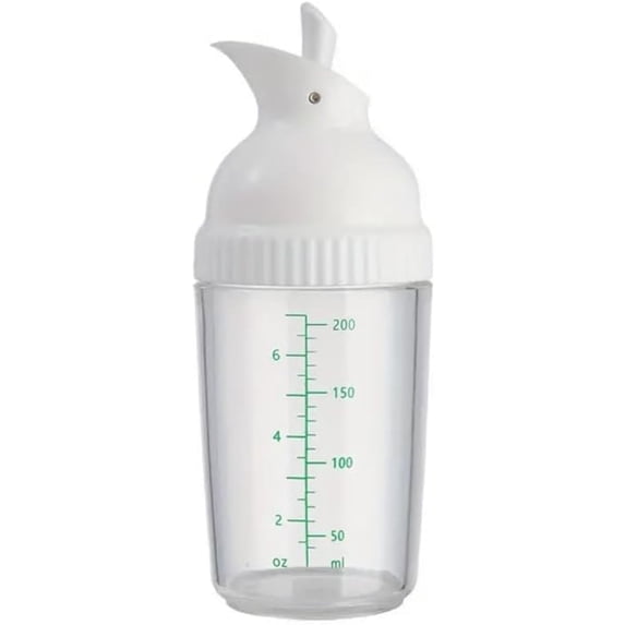 GIXUSIL White Salad Dressing Bottles,6.7x2.2In Easy Grips Salad Dressing Shaker Dispenser for Home,Homemade Condiment Bottle with Measure