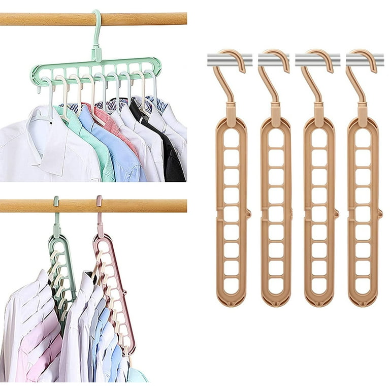 10pcs Clothes Hangers with Clips Plastic Space Saving Non-Slip Skirt Organizer