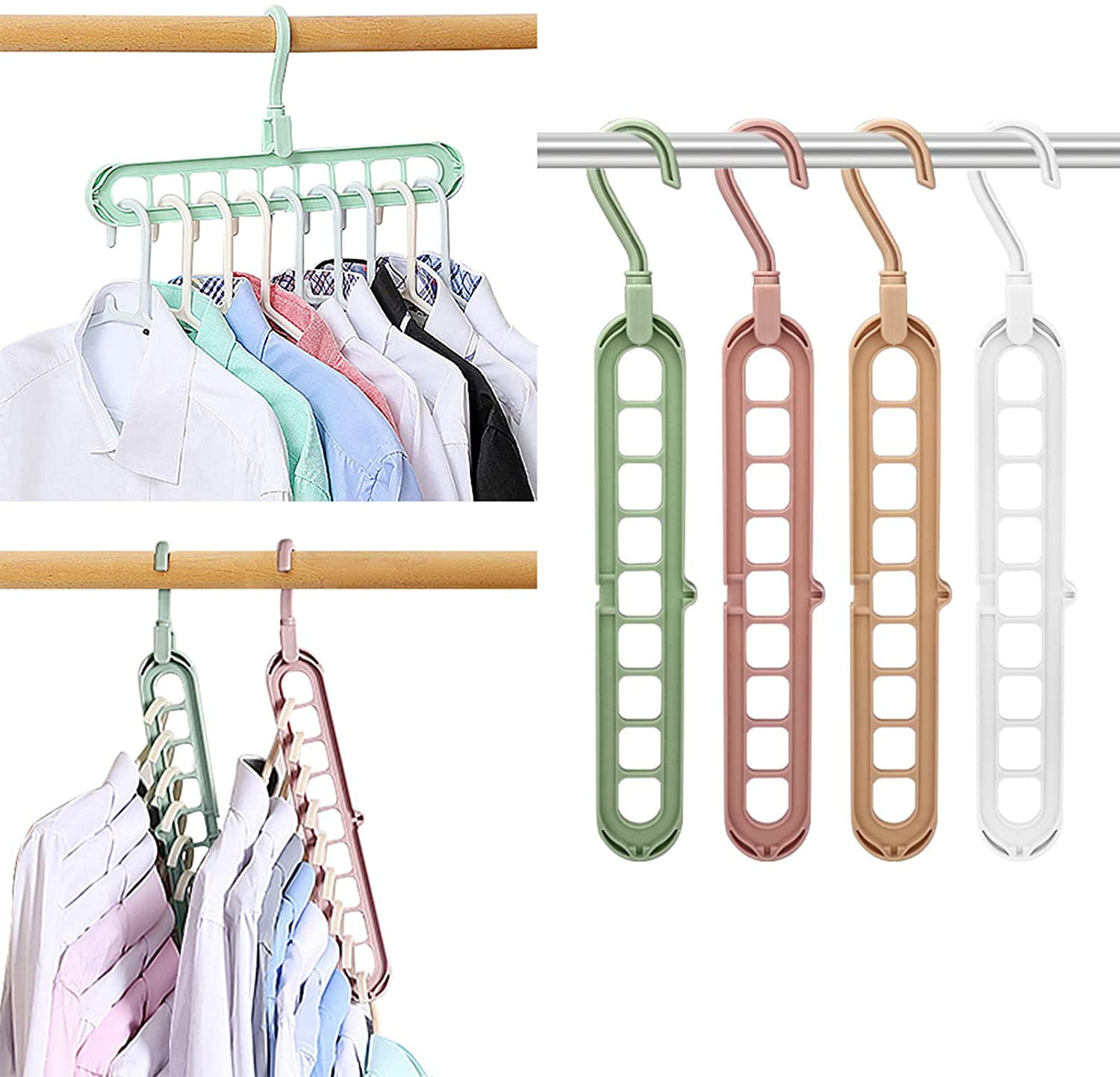OUSIKA Home Plastic Hangers 10 Pack Super Heavy Duty Plastic Clothes Hanger  Hangers Fit for Shirt Dress Jacket Brackets (Color : Green)