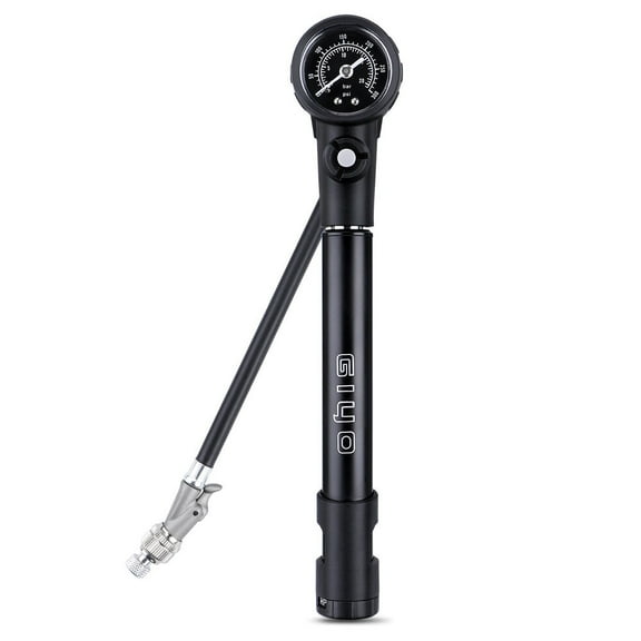 GIYO Bicycle Air Pump Portable 300PSI High Pressure MTB Bike Shock Pump with Schrader & Presta Valve Gauge for Front Fork Rear Suspension Tire