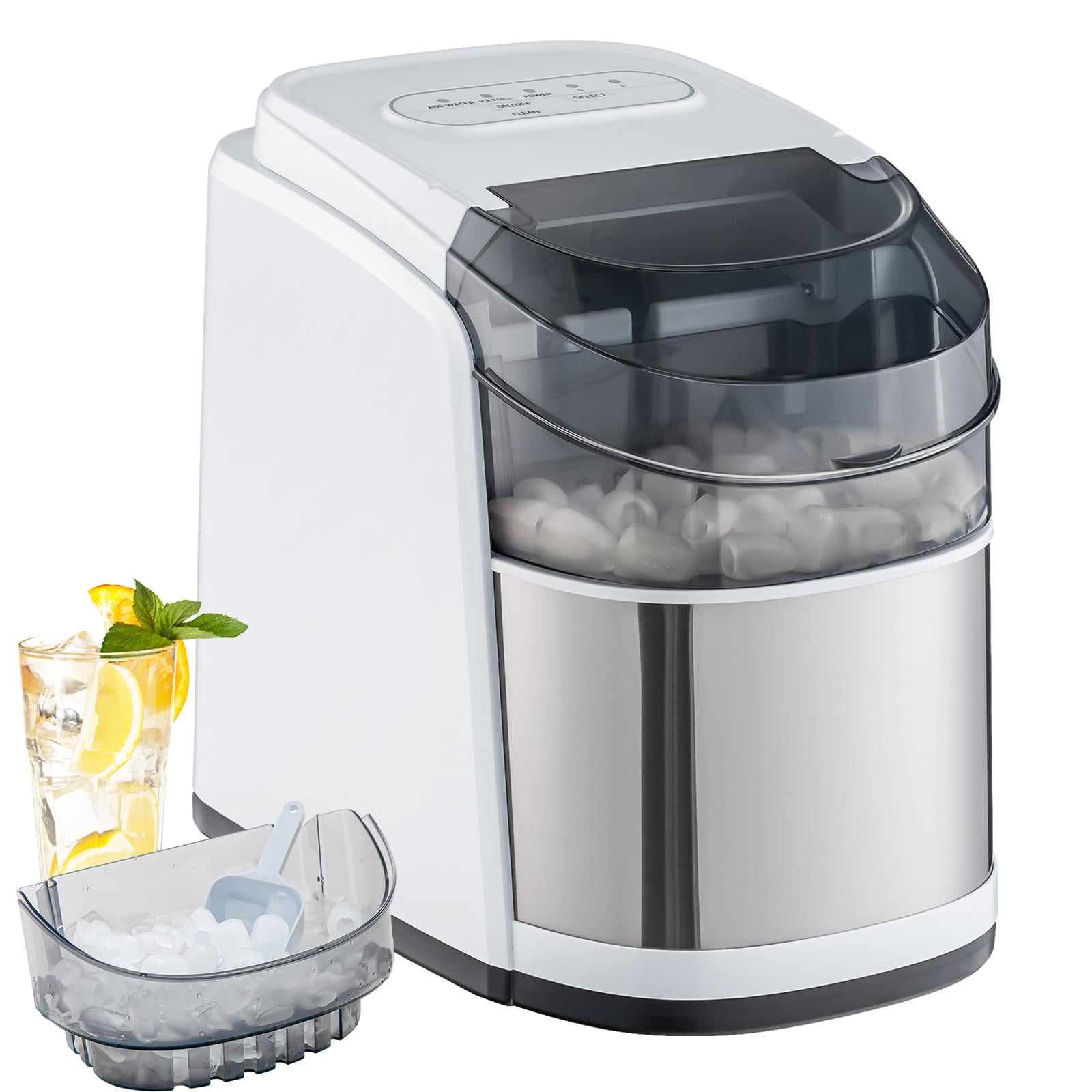  Cozeemax Ice Maker Machine Countertop, Self-Cleaning, 26lb 2  Cube Sizes in 24 Hours, 9 Ice Cubes in 6 Minutes, Ice Machine with Ice  Scoop and Basket : Appliances