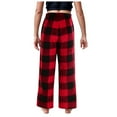thumbnail image 1 of GIrls Pants Kids Casual Plaid Loose Straight Leg Drawstring Sports Pajama Trousers Toddler Pants Red 7 Years-8 Years, 1 of 7
