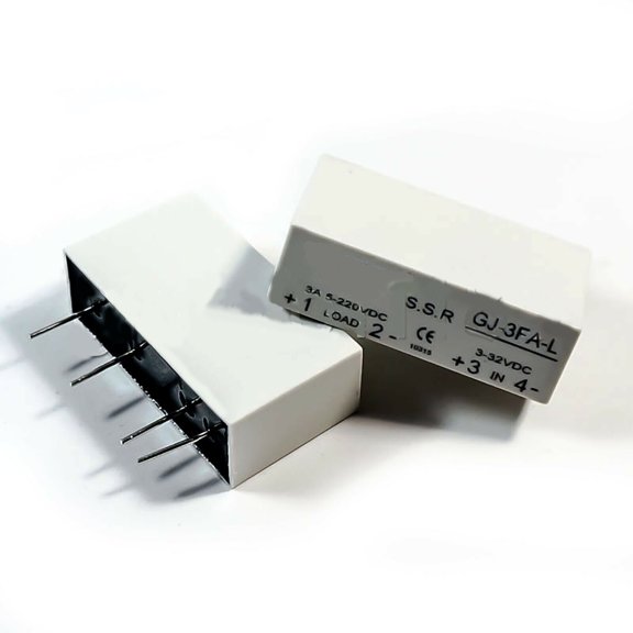 GJ-3FA-L DC-DC PCB SSR 3A Solid State Relay, 3-32V DC Input Control 5-220V DC Load for Electronics and Control Circuits
