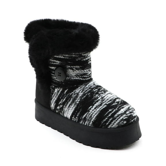 GJPBGK Women Winter Snow Boots Warm Fur Lined Ankle Boots with Buckle for Cold Weather