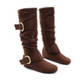 thumbnail image 1 of GJPBGK Women’s Boots Knee High Slouchy Boots Suede Faux Fur Lined Side Zipper Buckle Winter Fashion Boots, 1 of 9