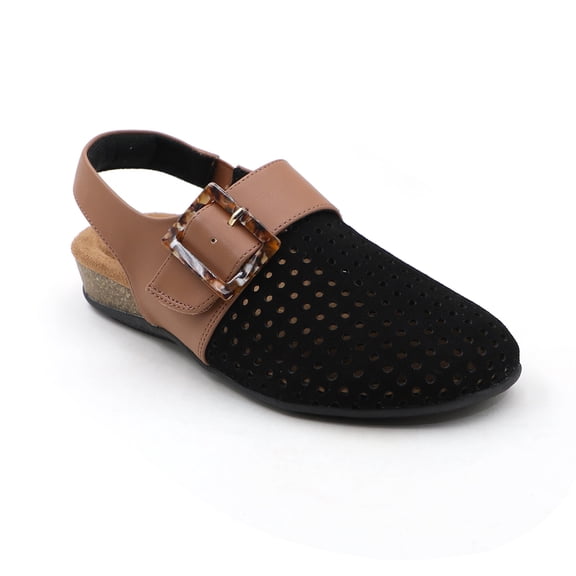 GJPBGK Women’s Closed Toe Slingback Sandals Comfort Wedge Sandals Perforated Breathable Walking Shoes Adjustable Buckle Casual Summer Shoes for Daily Wear