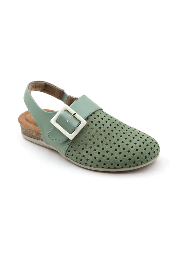 Women’s Closed Toe Slingback Sandals Comfort Wedge Sandals Perforated Breathable Walking Shoes Adjustable Buckle Casual Summer Shoes for Daily Wear