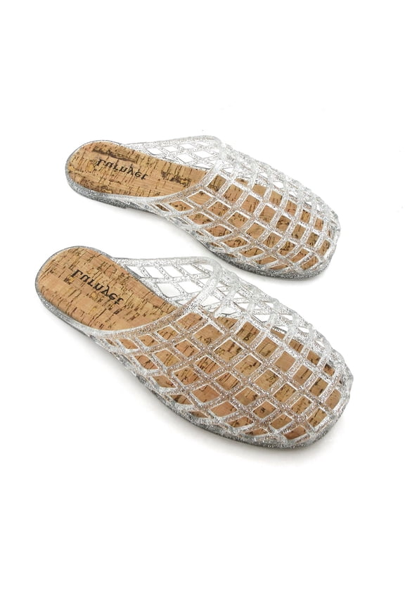 Women’s Comfortable Slip-On Jelly Sandals Breathable Mesh Flat Slippers Summer Closed-Toe Casual Beach Slippers for Outdoor Travel & Casual Wear