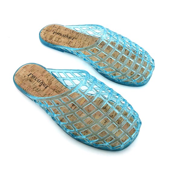 GJPBGK Women’s Comfortable Slip-On Jelly Sandals - Breathable Mesh PVC Flat Slippers, Closed-Toe Non-Slip Beach Shoes for Summer, Lightweight for Outdoor Travel & Casual Wear