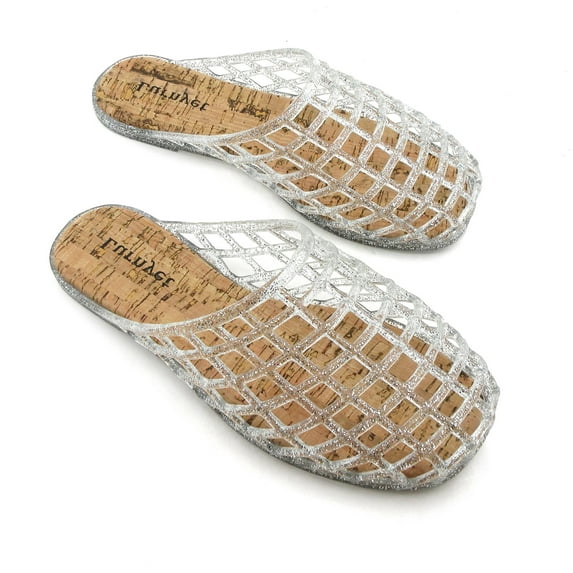 GJPBGK Women’s Comfortable Slip-On Jelly Sandals - Breathable Mesh PVC Flat Slippers, Closed-Toe Non-Slip Beach Shoes for Summer, Lightweight for Outdoor Travel & Casual Wear