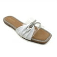 thumbnail image 1 of GJPBGK Women’s Flat Sandals Bow Slide Sandals Square Toe Summer Slip-On Shoes with Clear Straps for Party or Casual Wear, 1 of 5