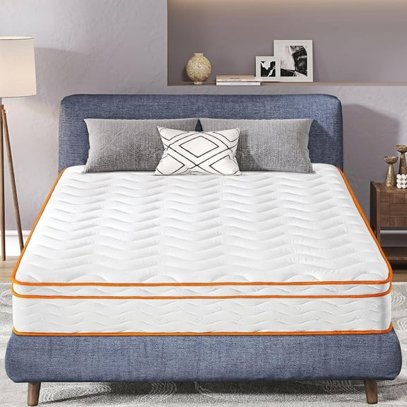 GJQ 10 inch Innerspring Hybrid Mattress, Queen, with Motion Isolation & Strong Edge Support