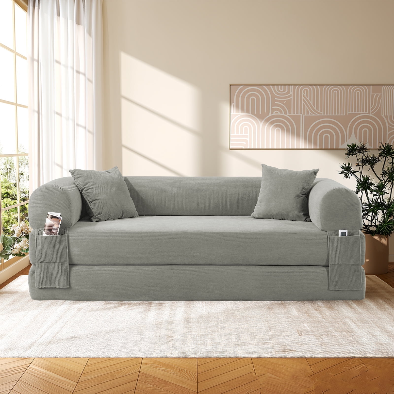 Aukfa Convertible Sleeper Sofa Chair Bed, 3-in-1 Pull Out
