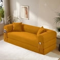 thumbnail image 1 of GJQ 30" Convertible Couch Bed Folding Loveseat Sleeper Sofa 3-Seater with 2 Pillows, for Living Room/Office /Flat(Yellow), 1 of 12