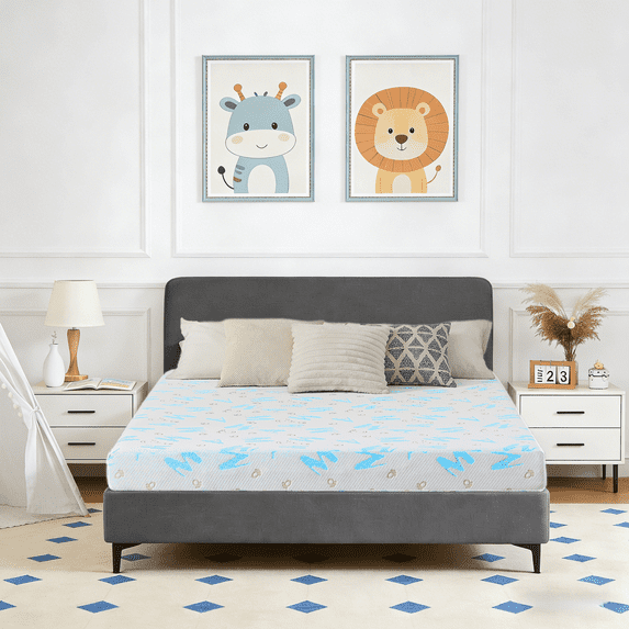 GJQ Queen Mattress,6" Medium Gel Memory Foam Mattress for Adult, Breathable,In A Box,Alphabet