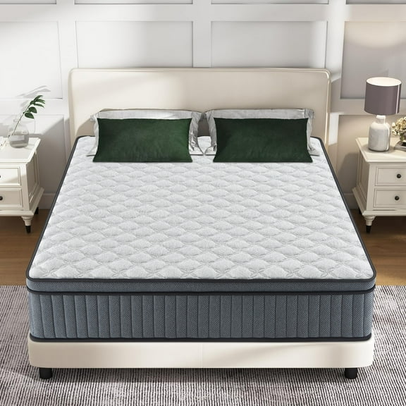 GJQ Twin Mattress, 10 Inch Hybrid Mattress, Gel Memory Foam, Individually Wrapped Pocket Coils Innerspring,Medium Firm Feel