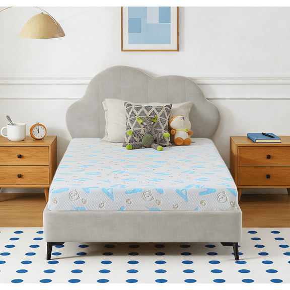 GJQ Twin Mattress,5" Medium Gel Memory Foam Mattress for Adult, Breathable,In A Box,Alphabet
