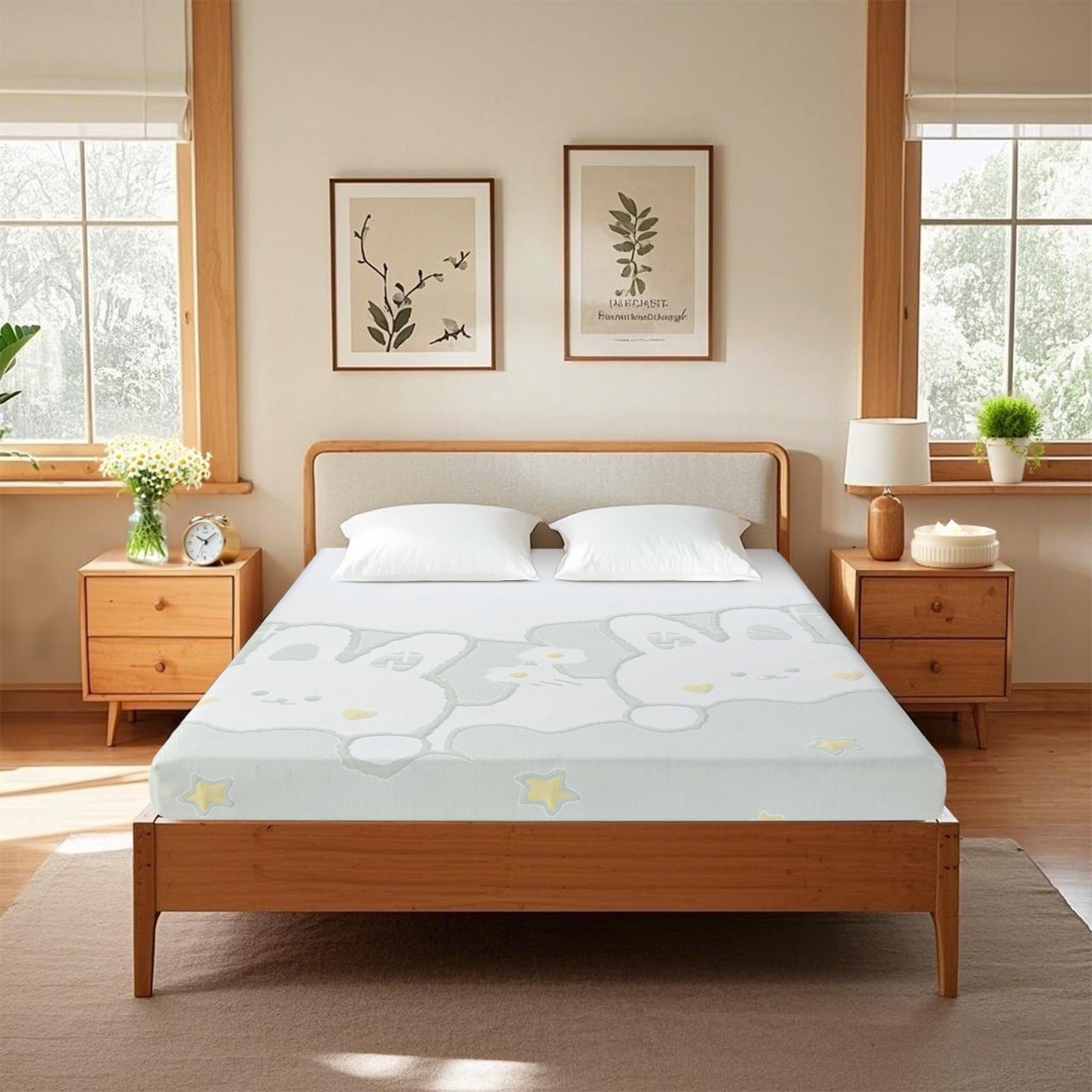GJQ Twin XL Mattress 5 inch Gel Memory Foam Mattress Medium Firm Mattress with knitted fabric Removeable Cover , Adults