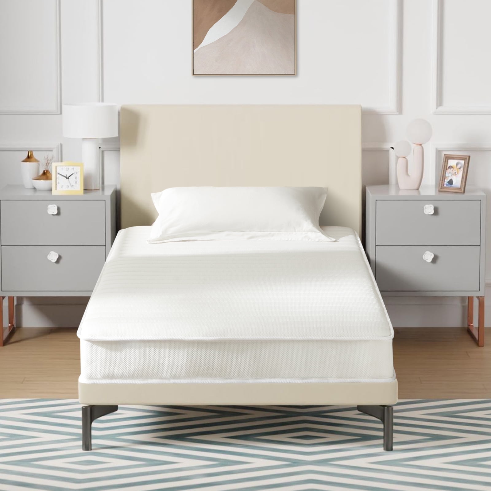 Twin White Gel Memory Foam Innerspring Sofa Bed Mattress