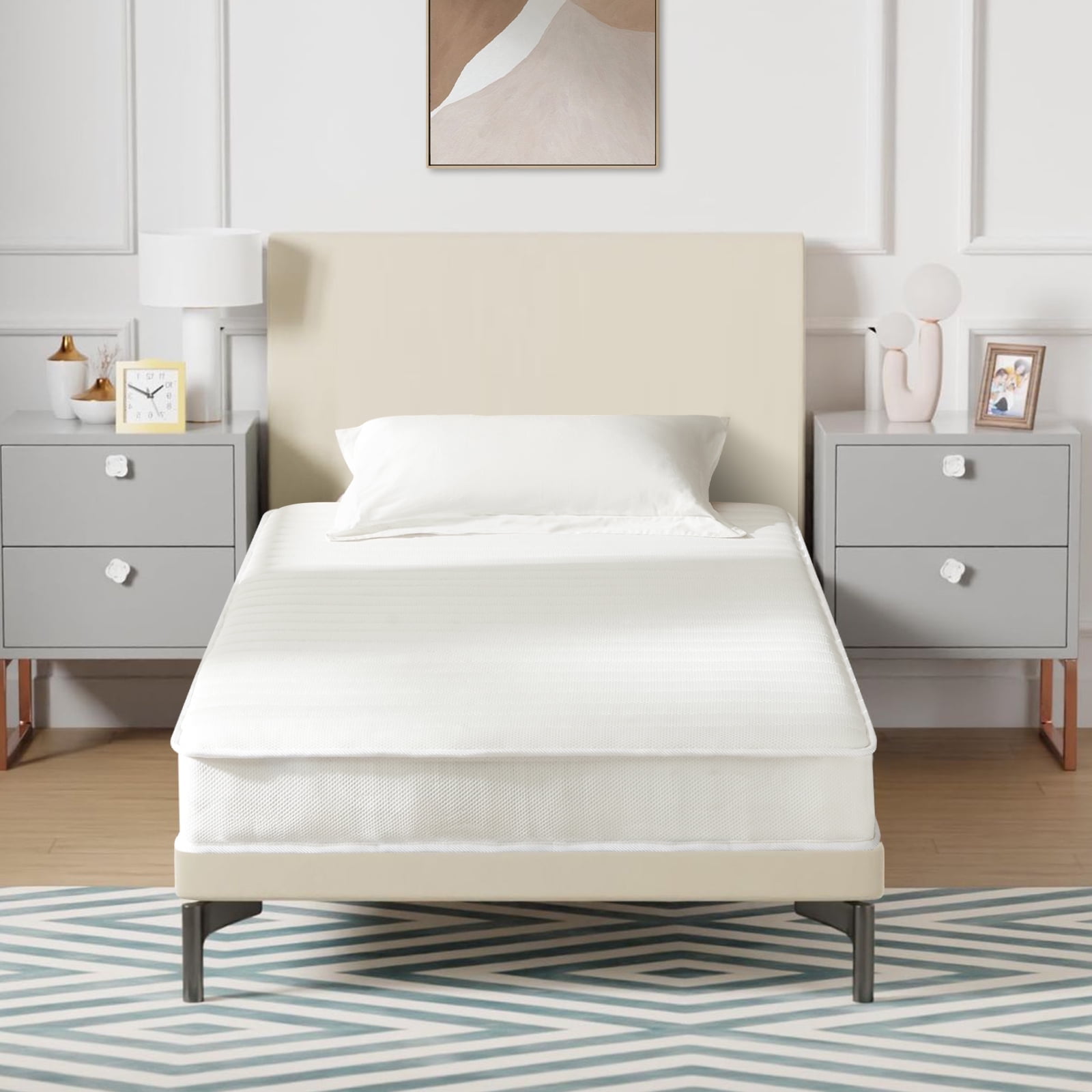 Twin White Gel Memory Foam Innerspring Sofa Bed Mattress