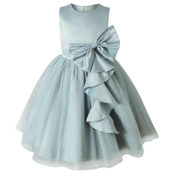 GJSYRH Flower Girl Dress Elegant Party Ball Gowns Vintage Pageant Princess Formal Dress Light Blue 2-4 Years