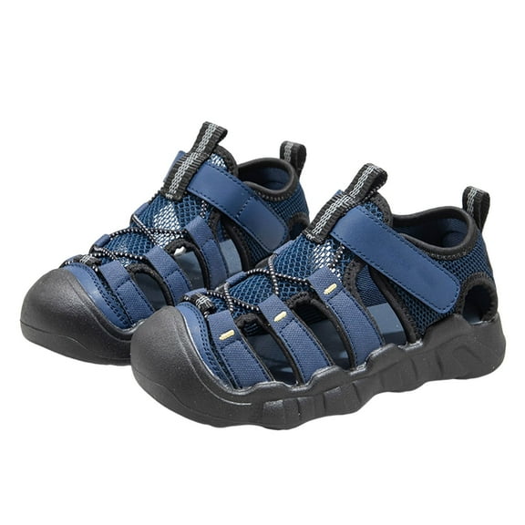 GJSYRH Girls Closed Toe Breathable Easy On Comfortable Hiking and Water Sandals Blue 10.5-11 Years