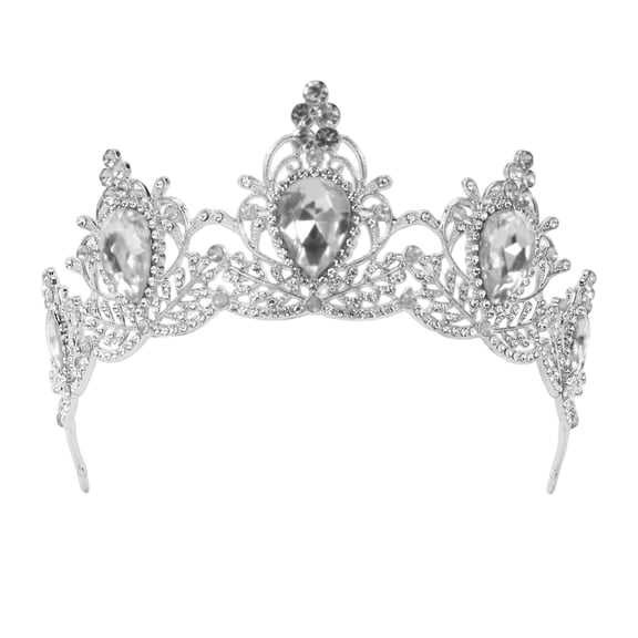 GJSYRH Girls Hair Accessories Gold Princess Rhinestone Headband Wedding Bridal Hair Accessories Birthday Prom Pageant Party Silver 8Over 8 years old