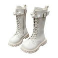 thumbnail image 1 of GJSYRH Girls Mid Calf Boots Elegant Pearl Buckle Design For Youth Casual And Dress Occasions White 11.5-12 Years, 1 of 9