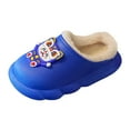 thumbnail image 1 of GJSYRH Girls Plush Slipper Cozy Winter Slippers For Girls Indoor Outdoor Lined Cartoon Soft Sole Toddler Kids Footwear Blue 3.5-4 Years, 1 of 6