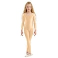 thumbnail image 1 of GJSYRH Girls Scoop Neck Long Sleeve Unitard Bodysuit Dancewear Khaki 10-12Years, 1 of 7