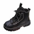 thumbnail image 1 of GJSYRH Girls Sole Lace Up Boots Combat Boots Rave Boots for Women Booties Motorcycle Fashion Buckle Goth Chunky Heel Black 9.5-10 Years, 1 of 7