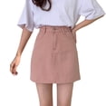 thumbnail image 1 of GJSYRH Jean Skorts for Woman High Waisted Trendy Slit Stretchy Denim Skirt with Shorts Casual Summer Skorts Skirts, 1 of 3
