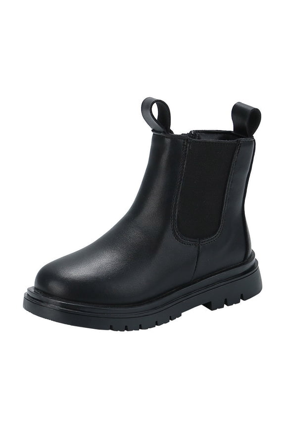 Kids Boys Girls Ankle Boots Winter Boots With Durable Outsoles And Comfortable Scratch Construction For Young Children Black 3.5-4 Years