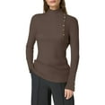 thumbnail image 1 of GJSYRH Minimalist Pullover for Women Women's Warm Half Turtleneck Button Down Pullover Sweater Top for Autumn and, 1 of 5