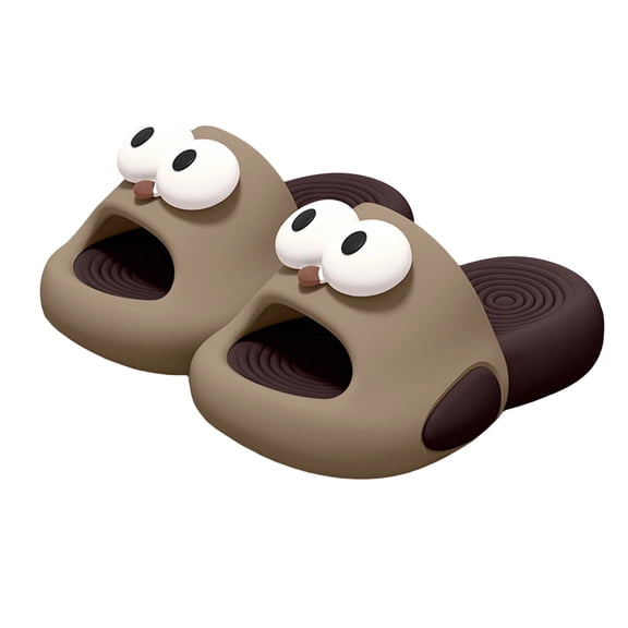 GJSYRH Summer Cartoon Slipper Slide for Women Cute House Slippers Sandals Soft Pillow Slippers Anti- Lightweight Shower Shoes Coffee E