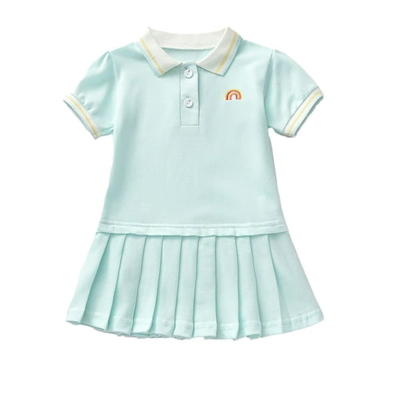 GJSYRH Toddler Girls Polo Dress Short Sleeve Golf Tennis Dress A-Line Playwear Sundress Cotton Baby Girls' School Uniform Green 4-5 Years