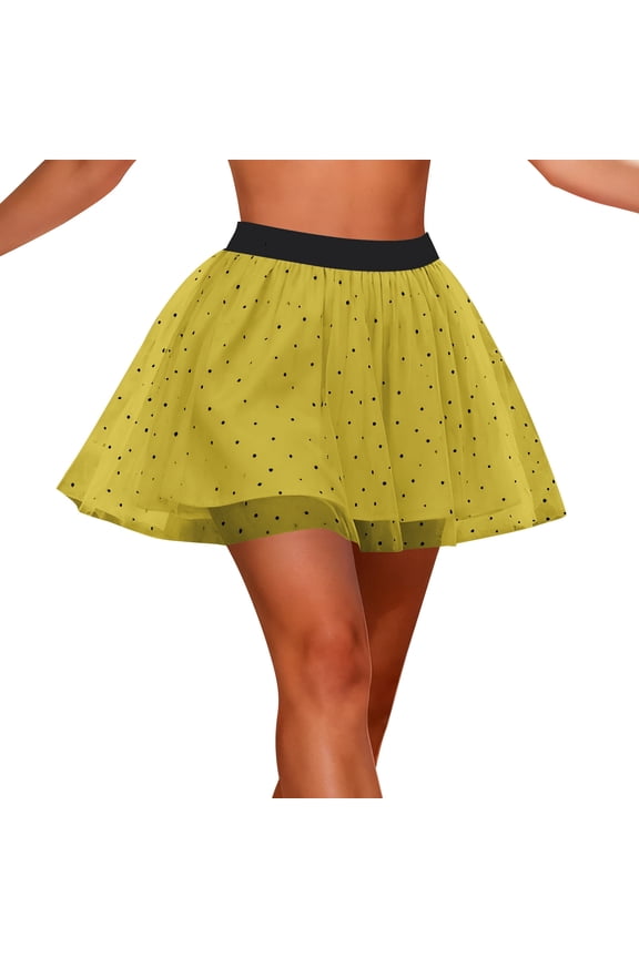 Women 5 Layers Tutu Fluffy Dance Ballet Bubble Skirt Puffy Elastic Tulle Short Skirts