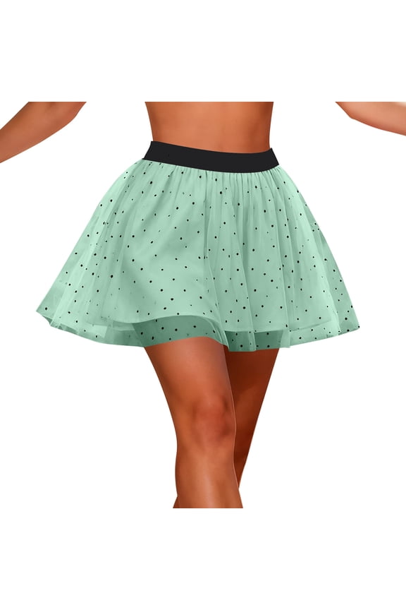 Women 5 Layers Tutu Fluffy Dance Ballet Bubble Skirt Puffy Elastic Tulle Short Skirts