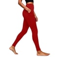thumbnail image 1 of GJSYRH Women High Waist Workout Leggings with Pockets Comfortable Stretchy Athletic Running Yoga Pants for Women Red XXL, 1 of 4