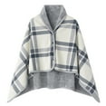 thumbnail image 1 of GJSYRH Women Multiway Plaid Poncho Shawl Wrap Fleeced Wearable Blanket Ultra Soft Sherpa Flannel Cape White 80*135cm, 1 of 3