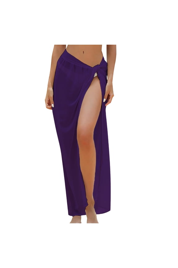 Women Sarong Swimsuit Coverup Chiffon Beach Tie Wrap Skirt Long Bikini Sheer Scarf Bathing Suit